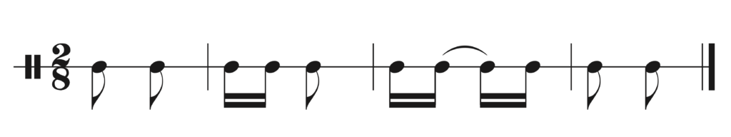 image of rhythm in 2/8