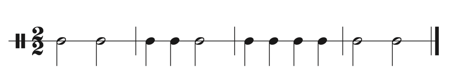 image of rhythm in 2/2