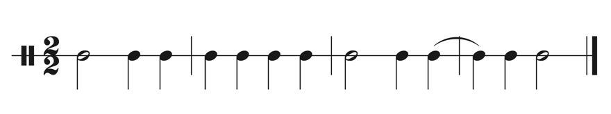 image of rhythm in 2/2