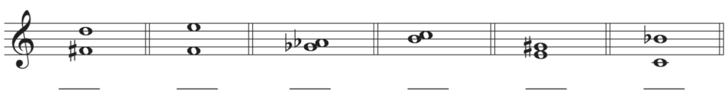 image of intervals on staff