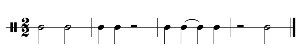 image of rhythm in 2/2
