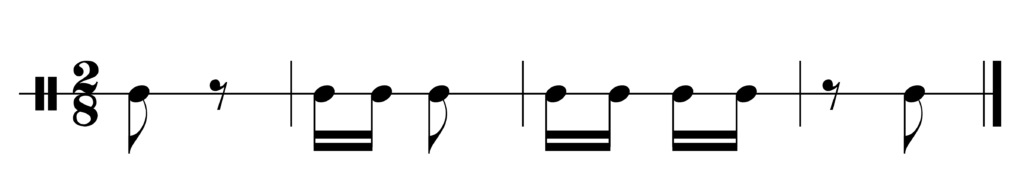 image of rhythm in 2/8