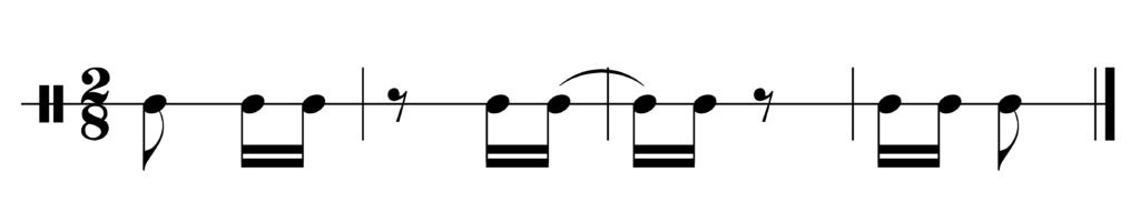 image of rhythm in 2/8