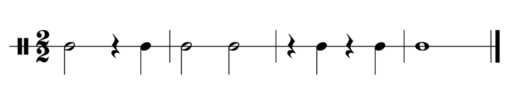 image of rhythm in 2/2