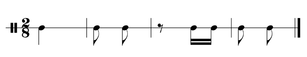 image of rhythm in 2/8