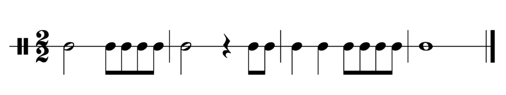 image of rhythm in 2/2