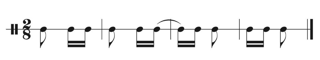 image of rhythm in 2/8