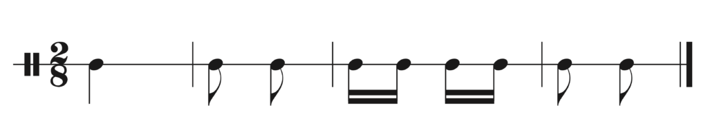 image of rhythm in 2/8