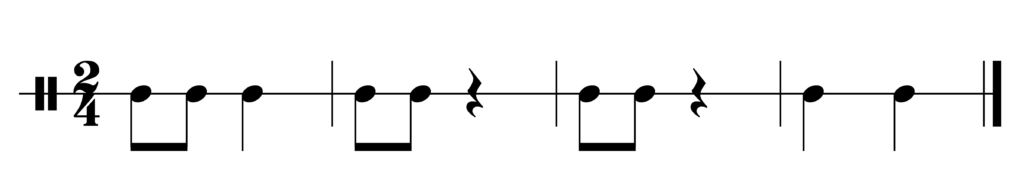 image of rhythm in 2/4