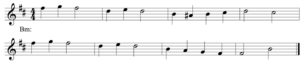 melody in staff notation