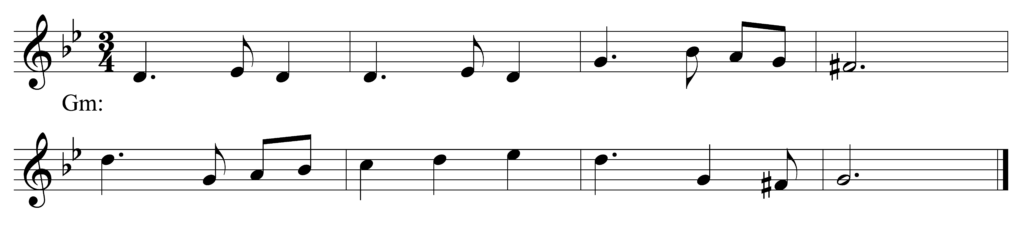 melody in staff notation