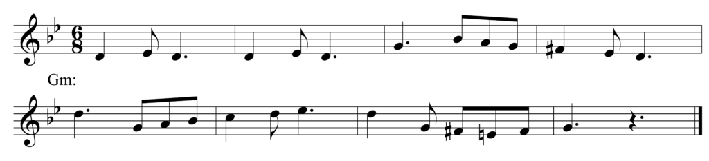 melody in staff notation