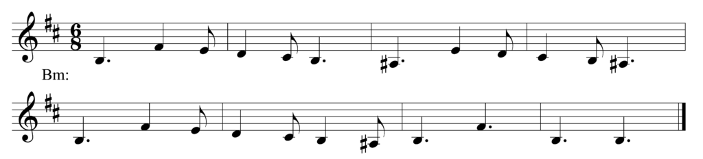 melody in staff notation