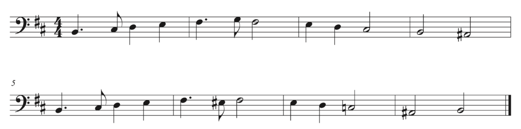 melody in staff notation