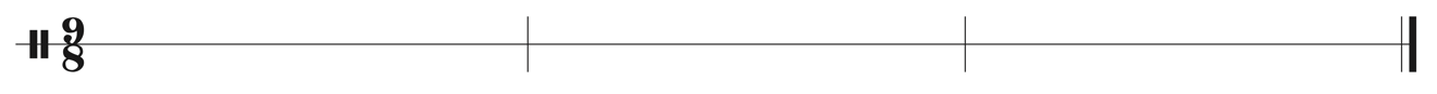 Blank staff, 9/8, three bars